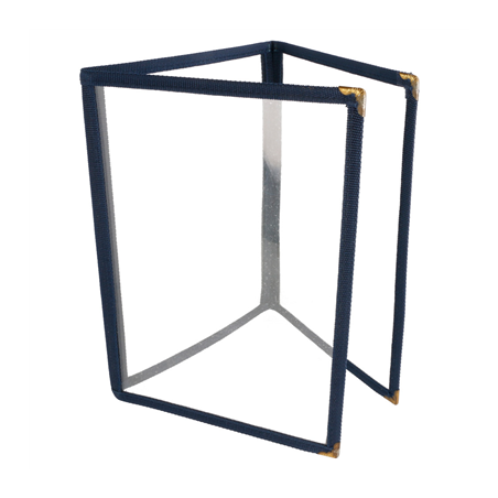 Image MENU "AMÉRICAIN" DIN-A5 3 CORPS   BLEU PVC (1 UNITÉ) #1
