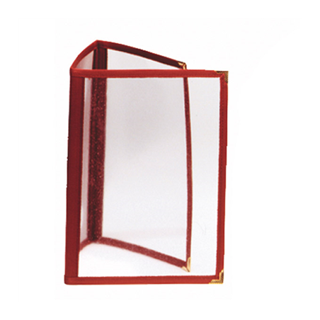 Image MENU "AMÉRICAIN" DIN-A4 3 CORPS   BORDEAUX PVC (1 UNITÉ) #1
