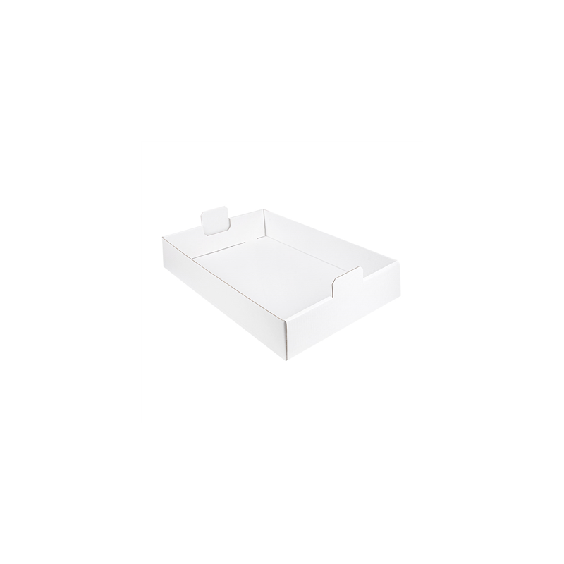 PLATEAUX REGROUPER  390 G/M2 54,5x38,5x9,5 CM BLANC CARTON (50 UNITÉ)