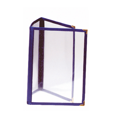 Image MENU "AMÉRICAIN" DIN-A4 3 CORPS   BLEU PVC (1 UNITÉ) #1