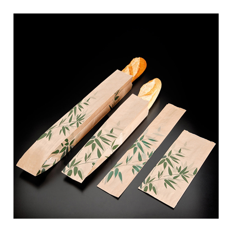 SACHETS BOULANGERIE 'FEEL GREEN' 32 G/M2 12+7x66 CM NATUREL KRAFT (100 UNITÉ)