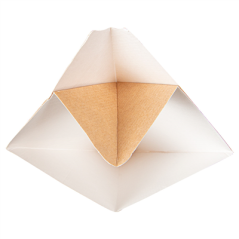 Image CORNETS AVEC LANGUETTES 'THEPACK' 250 G 220 G/M2 16,5x27 CM NATUREL/BLANC CARTON ONDULÉ NANO-MICRO (1200 UNITÉ) #3