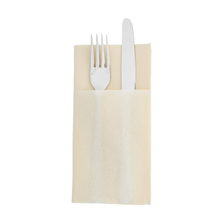 Image SERVIETTES KANGOUROU  55 G/M2 40x40 CM IVOIRE AIRLAID (700 UNITÉ) #1