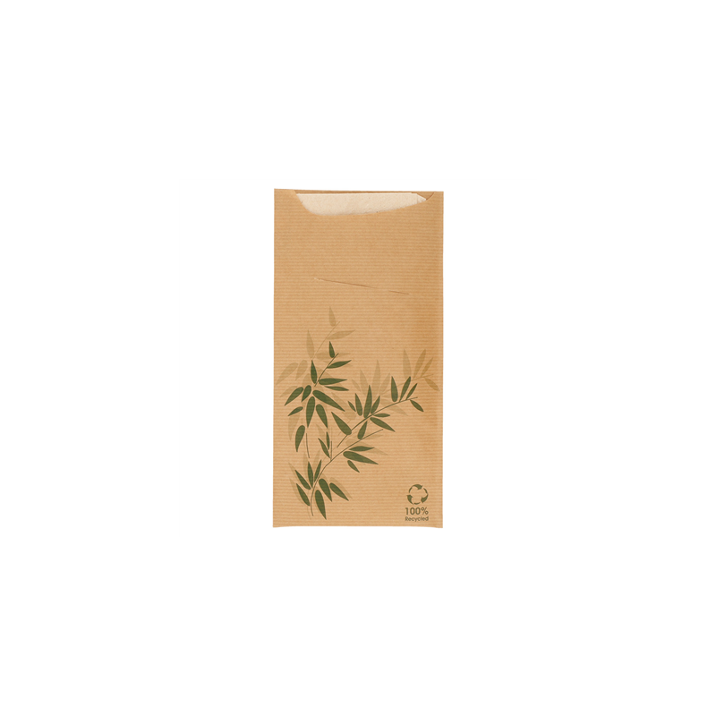 SACS COUVERTS + SERVIETTE 'JUST IN TIME - FEEL GREEN' 80 + 10PE G/M2 11,2x22,5 CM NATUREL KRAFT VERGÉ (400 UNITÉ) SACS COUVERTS + SERVIETTE 'JUST IN TIME - FEEL GREEN' 80 + 10PE G/M2 11,2x22,5 CM NATUREL KRAFT VERGÉ (400 UNITÉ)