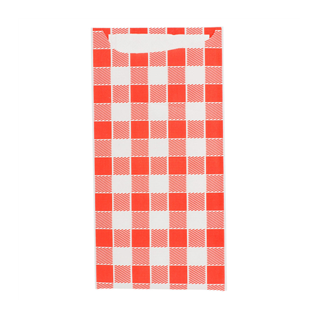 Image SACS COUVERTS + SERVIETTE 'JUST IN TIME - VICHY' 90 + 10PE G/M2 11,2x22,5 CM BLANC CELLULOSE (400 UNITÉ) #1