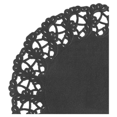 DENTELLES RONDES AJOURÉES  40 G/M2 Ø 14 CM NOIR PAPIER (250 UNITÉ)