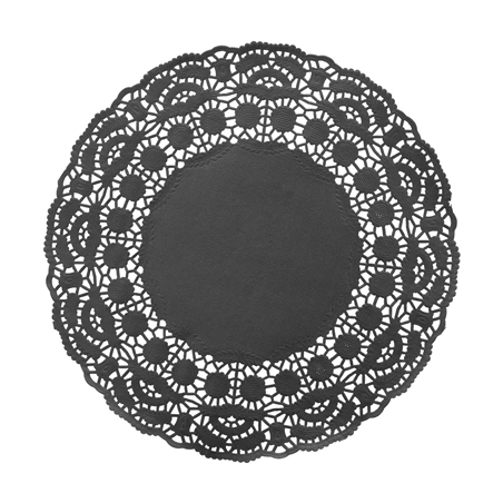 Image DENTELLES RONDES AJOURÉES  40 G/M2 Ø 21,5 CM NOIR PAPIER (250 UNITÉ) #1