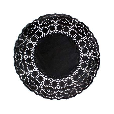 Image DENTELLES RONDES AJOURÉES  40 G/M2 Ø 42 CM NOIR PAPIER (250 UNITÉ) #1