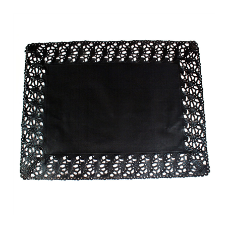 Image DENTELLES RECTANGULAIRES AJOURÉES  40 G/M2 32x26 CM NOIR PAPIER (250 UNITÉ) #1