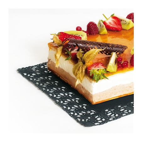 DENTELLES RECTANGULAIRES AJOURÉES  40 G/M2 40x30 CM NOIR PAPIER (250 UNITÉ)