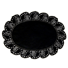 Image DENTELLES OVALES AJOURÉES  27x19 CM NOIR LITOS (250 UNITÉ) #1
