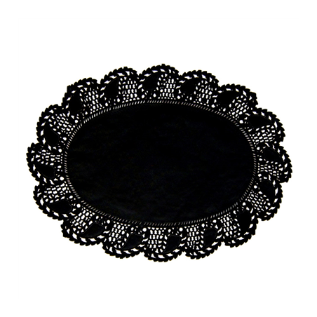 Image DENTELLES OVALES AJOURÉES  27x19 CM NOIR LITOS (250 UNITÉ) #1