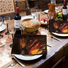 CARTE EN 3 VOLETS "HOMARD" 47x30 CM ASSORTI CARTON (1 UNITÉ)