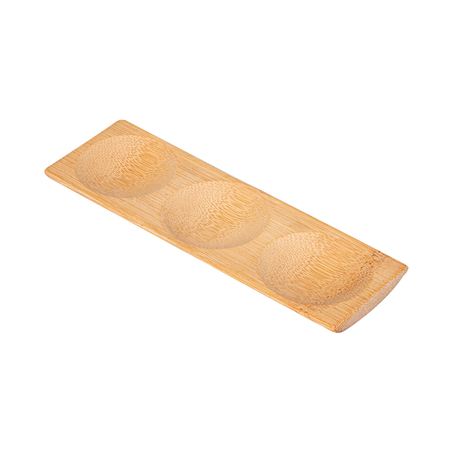 Image TRIPLE ASSIETTES  18x5,5x1 CM NATUREL BAMBOU (12 UNITÉ) #1