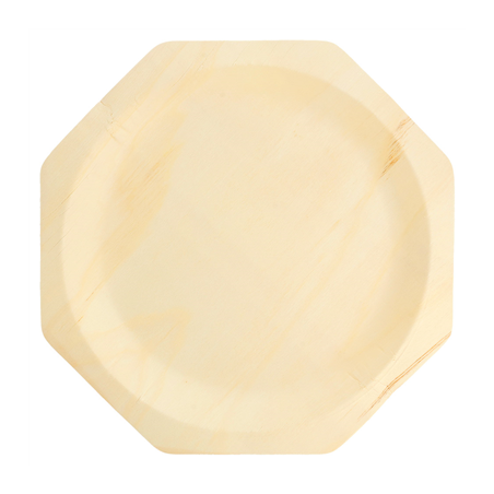 Image ASSIETTES OCTOGONALES 'WOOD'  Ø 26x2,2 CM NATUREL BOIS (50 UNITÉ) #1