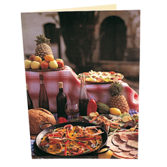 Image CARTE 2 VOLETS "PAELLA" 48x33 CM ASSORTI CARTON (1 UNITÉ) #1