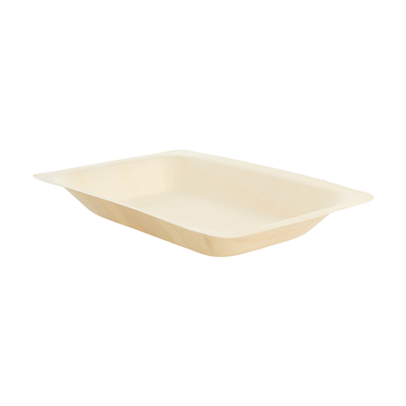 Image PLATEAUX RECTANGULAIRES 'WOOD'  19,5x14x3 CM NATUREL BOIS (50 UNITÉ) #1