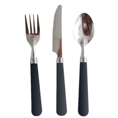 Image COUVERTS  20/18,3/18 CM NOIR INOX (200 UNITÉ) #1