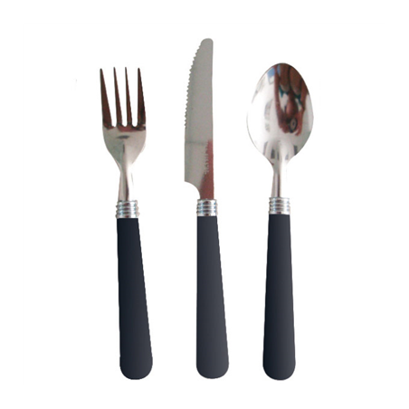 Image COUVERTS  20/18,3/18 CM NOIR INOX (200 UNITÉ) #1