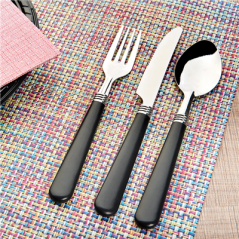 COUVERTS  20/18,3/18 CM NOIR INOX (200 UNITÉ)