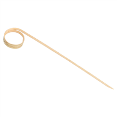 Image PIQUES "SPIRALE" 12 (h) CM NATUREL BAMBOU (100 UNITÉ) #1