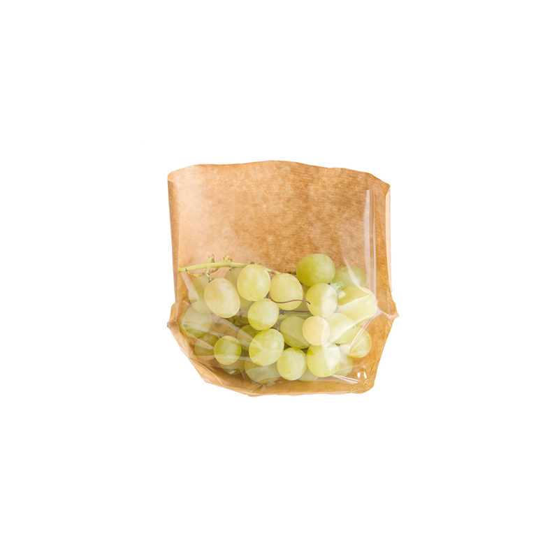 RÉCIPIENTS AVEC BASE ET FENÊTRE 'TURTLE PACK' 50 G/M2 + 15 PP 20+4/4x15 CM NATUREL KRAFT (100 UNITÉ)