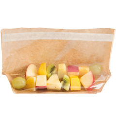 Image RÉCIPIENTS AVEC BASE ET FENÊTRE AUTO FERMETURE 'TURTLE PACK' 50 G/M2 + 15 PP 27+4/4x15 CM NATUREL KRAFT (100 UNITÉ) #1