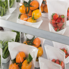 RÉCIPIENTS AVEC BASE ET FENÊTRE 'TURTLE PACK' 50 G/M2 + 15 PP 14+3,5x24/21 CM BLANC KRAFT (100 UNITÉ)