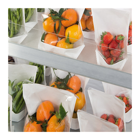 RÉCIPIENTS AVEC BASE ET FENÊTRE 'TURTLE PACK' 50 G/M2 + 15 PP 14+3,5x24/21 CM BLANC KRAFT (100 UNITÉ)