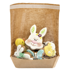 Image RÉCIPIENTS AVEC BASE ET FENÊTRE AUTO FERMETURE 'TURTLE PACK' 50 G/M2 + 15 PP 20+3,5x21/18,5 CM NATUREL KRAFT (100 UNITÉ) #