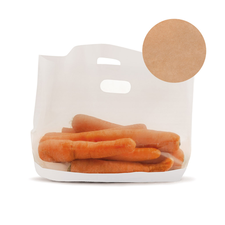 Image RÉCIPIENTS AVEC BASE ET POIGNÉES 'TURTLE PACK' 50 G/M2 + 15 PP 30+4x18 CM NATUREL KRAFT (50 UNITÉ) #1