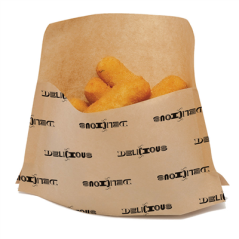 Image RÉCIPIENTS AVEC BASE "DELICIOUS" 'KANGOO PACK' 50 G/M2 + 20 LDPE 21+3x17/11 CM NATUREL KRAFT (100 UNITÉ) #1