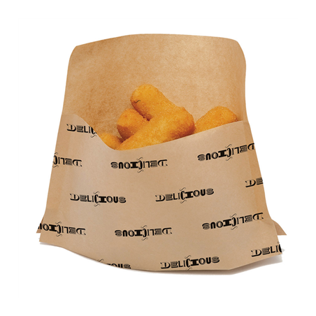 Image RÉCIPIENTS AVEC BASE "DELICIOUS" 'KANGOO PACK' 50 G/M2 + 20 LDPE 21+3x17/11 CM NATUREL KRAFT (100 UNITÉ) #1