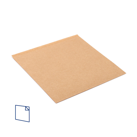 SACHETS OUVERTS 2 CÔTÉS 'OPEN PACK' 35 G/M2 + 10 LDPE 18x18,2 CM NATUREL KRAFT (100 UNITÉ)