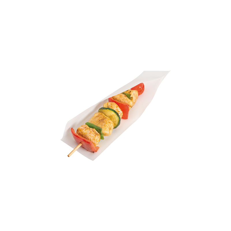 SACHETS OUVERTS BROCHETTES, HOT DOGS 'OPEN PACK' 50 G/M2 + 20 LDPE 22x7,6 CM BLANC KRAFT (100 UNITÉ) SACHETS OUVERTS BROCHETTES, HOT DOGS 'OPEN PACK' 50 G/M2 + 20 LDPE 22x7,6 CM BLANC KRAFT (100 UNITÉ)