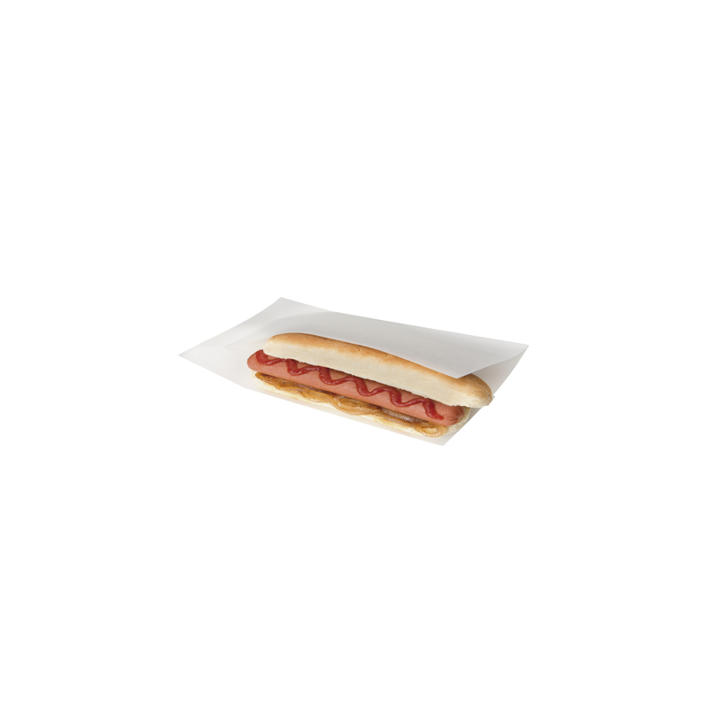 SACHETS OUVERTS BROCHETTES, HOT DOGS 'OPEN PACK' 35 G/M2 + 10 LDPE 25x13/10 CM BLANC KRAFT (100 UNITÉ) SACHETS OUVERTS BROCHETTES, HOT DOGS 'OPEN PACK' 35 G/M2 + 10 LDPE 25x13/10 CM BLANC KRAFT (100 UNITÉ)