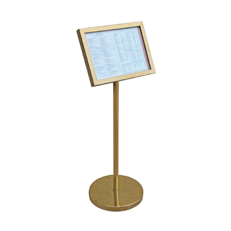 Image PORTE MENUS DIN-A3 AVEC PIED INCORPORÉ  Ø 35x115 CM DORE METAL (1 UNITÉ) #1