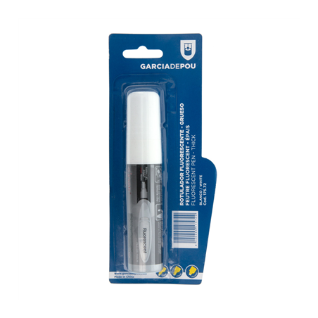 Image FEUTRE FLUORESCENT ÉPAIS  Ø 2,8x14,7 CM BLANC FEUTRE (1 UNITÉ) #1