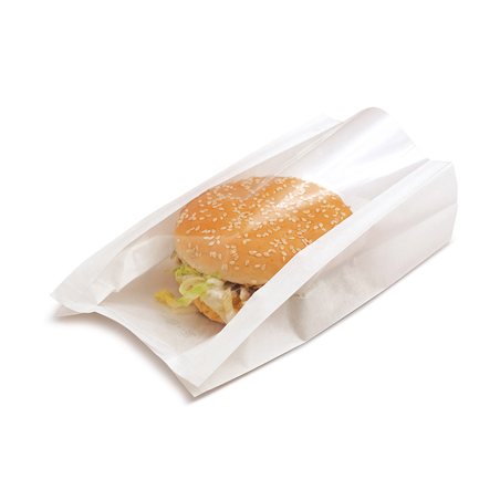 Image SACHETS AVEC FENÊTRE 'PACK DELICATESSEN' 50 G/M2 + 15 PP 11+5x21 CM BLANC KRAFT (100 UNITÉ) #1