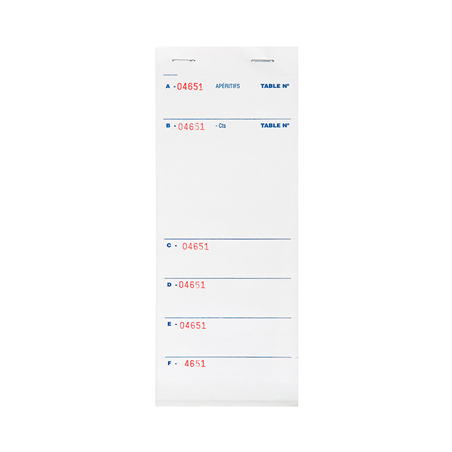 Image BLOC COMMANDES "BRASSERIE" 6 BONS  10x21 CM BLANC PAPIER (160 UNITÉ) #1