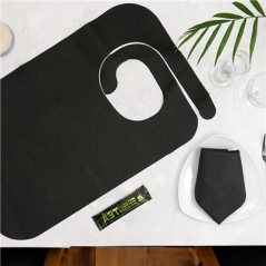 BAVOIRS ADULTES 'SPUNBOND' 60 G/M2 36x60 CM NOIR PP (100 UNITÉ)