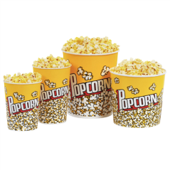Image RÉCIPIENTS POUR POP-CORN 960 ML 230 +20 PE G/M2 Ø 11,6/8,8x14,2 CM CARTON (500 UNITÉ) #1