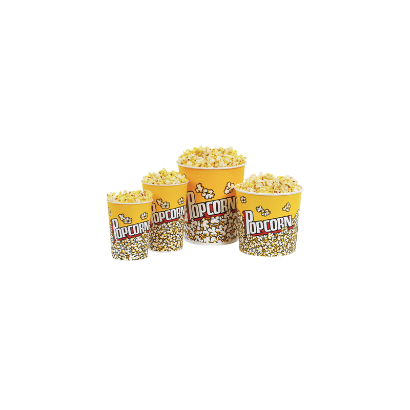 RÉCIPIENTS POUR POP-CORN 960 ML 230 +20 PE G/M2 Ø 11,6/8,8x14,2 CM CARTON (500 UNITÉ)