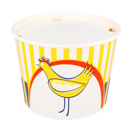 Image CONTAINERS POULET + COUVERCLES 1920 ML 13PE + 320 +18PE G/M2 Ø 16,8/13,9x12,3 CM BLANC CARTON (300 UNITÉ) #1