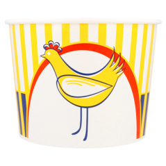 CONTAINERS POULET + COUVERCLES 1920 ML 13PE + 320 +18PE G/M2 Ø 16,8/13,9x12,3 CM BLANC CARTON (300 UNITÉ)