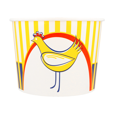 CONTAINERS POULET + COUVERCLES 1920 ML 13PE + 320 +18PE G/M2 Ø 16,8/13,9x12,3 CM BLANC CARTON (300 UNITÉ)