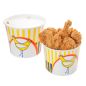 Image CONTAINERS POULET + COUVERCLES 2550 ML 15PE + 380 + 18PE G/M2 Ø 18,9/14,7x14,5 CM BLANC CARTON (300 UNITÉ) #1
