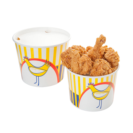 Image CONTAINERS POULET + COUVERCLES 5100 ML 15PE + 380 + 18PE G/M2 Ø 22,5/16x21 CM BLANC CARTON (240 UNITÉ) #1