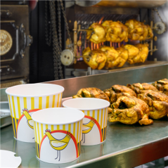 Image CONTAINERS POULET + COUVERCLES 5100 ML 15PE + 380 + 18PE G/M2 Ø 22,5/16x21 CM BLANC CARTON (240 UNITÉ) #3