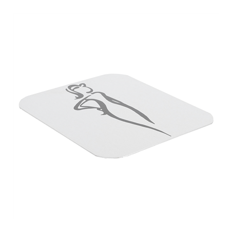 PLAQUE AUTO-ADHESIVE "DAMES"  12,2x14x0,1 CM BLANC ALUMINIUM (1 UNITÉ)